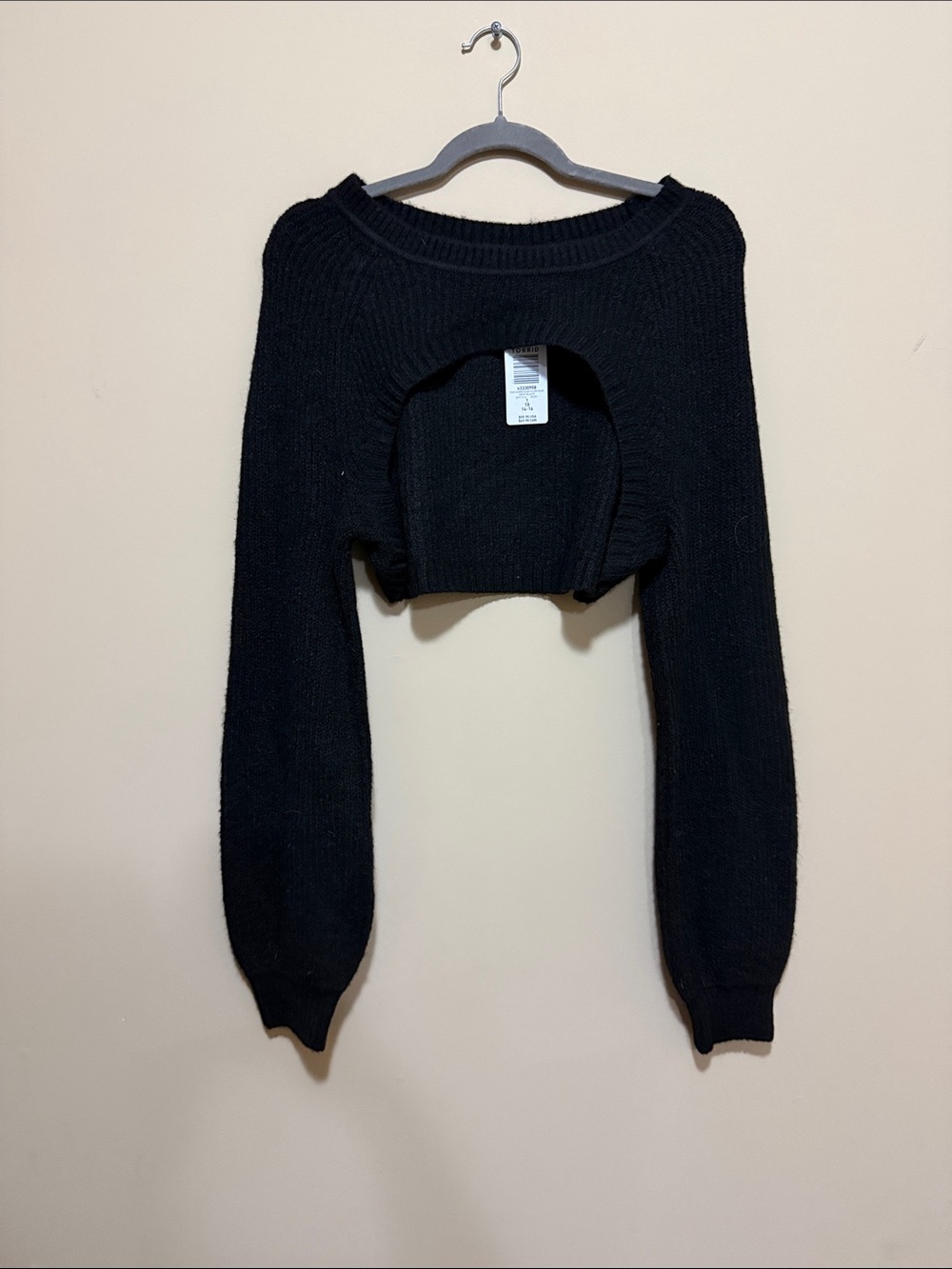 torrid Black Cropped Cutout Sweater Shrug